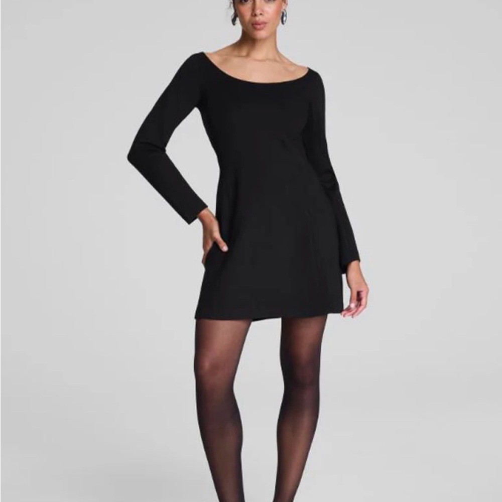 Ponte Long Sleeve Mini Dress | Classic Black